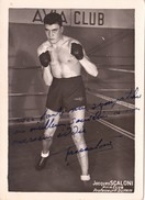 Autographe Original Signature Dédicace Sport Boxe Boxeur Jacques SCALONI Avia Club - Autographes