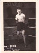 Autographe Original Signature Dédicace Sport Boxe Boxeur Marcel AUBIN Avia Club - Autógrafos