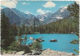 Bear Lake, With Longs Peak In Background, Colorado, 1976 Used Postcard [18928] - Rocky Mountains