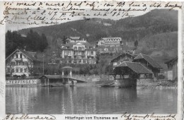 HILTERFINGEN → Dorfansicht Vom Thunersee Aus Mit Schiffanlegestelle Anno 1913 - Hilterfingen