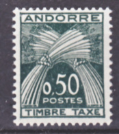 Andorre Taxe 45 1/4 De Cote En Nouveaux Francs Taxes Gerbe Neuf ** TB MNH Sin Charmela Cote 32.5 - Unused Stamps