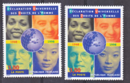 France 3208 Variété Globe Violacé Et Bleu Droits De L´homme Neuf ** TB MNH Sin Charnela - Unused Stamps