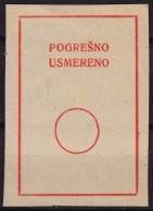 Misdirected - Wrong Direction / Postal LABEL VIGNETTE - 1960´s Slovenia Yugoslavia -  Not Used / No Gum - Servizio