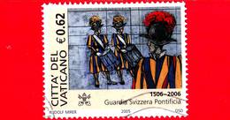 VATICANO - Usato - 2005 - 500 Anni Della Fondazione Della Guardia Svizzera Pontificia - 0,62 € • Cambio Della Guardia - Used Stamps