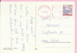 Red Postmark, Đakovo, 19.12.1989., Yugoslavia, Postcard - Andere & Zonder Classificatie