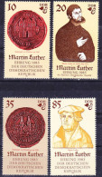 2016-0481 GDR 1982 Mi 2754-57 MNH ** 500 Anniversary Of Martin Luther Complete Set And MS Mi 2755 - Theologians