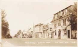 Oak Lake Manitoba Canada (near Sifton), Main Street Scene, Oakland Hotel, Autos, C1920s Vintage Real Photo Postcard - Autres & Non Classés