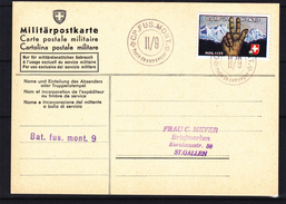 Suisse - Carte Postale Militaire De 1939 - Poste De Campagne - Oblitération CP.Fus.Mont - Main - Dokumente