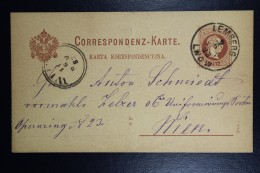 Austria Postcard  1883 From Lwow Poland To Vienna Cancel Lemberg Lwow  (German + Polish) Receiving Cancel Vienna 11/6/83 - Other & Unclassified