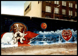 ÄLTERE POSTKARTE BERLIN DIE MAUER AM CHECKPOINT CHARLY BERLINER MAUER THE WALL OPTISCHE TÄUSCHUNG ILLUSION Dog Hund Cpa - Berlijnse Muur