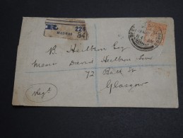 GRANDE BRETAGNE / INDE - Enveloppe En Recommandé De Madras Pour Glasgow En 1914 - A Voir - L  3413 - 1911-35 King George V