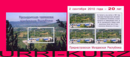 TRANSNISTRIA 2010 Presidential Program Of Gasification Of PMR Imperforated Self-adhesive Sheetlet+souvenir Sheet MNH - Gas