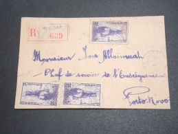 FRANCE / DAHOMEY - Enveloppe En Recommandé De Ouidah Pour Porto Novo 1944 , Affranchissement Plaisant - A Voir - L  3581 - Storia Postale