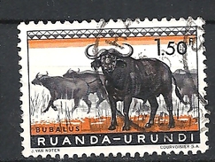 RUANDA URUNDI - 1959 Fauna Syncerus Caffer BUFFALO HINGED - Used Stamps