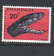 RWANDA  1967 Snakes MNH - Used Stamps