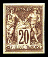 ** N°67a, 20c Brun Lilas Type I Non Dentelé, Fraîcheur Postale, SUP (certificat)   Qualité:... - 1876-1878 Sage (Type I)