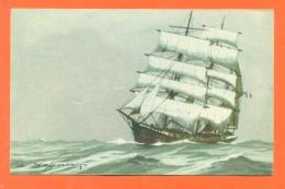 CPA  Illustrateur HAFFNER - Bateau - Voilier - Vaisseau  " Trois Mats Barque " - Haffner