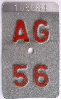 Velonummer Aargau AG 56 - Plaques D'immatriculation