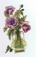 Lettre De Voeux En Découpis En Relief+/-  1940 - SPECIAL , à Voir - Vase, Fleurs En Rodoïde- Peut Tenir Debout (b192) - Kerstmotief