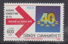 Turkey 1989 40th Anniversary Council Of Europe 1v  ** Mnh (32572B) - Usados
