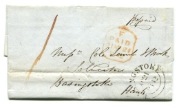 Local Used Prepaid Manuscript Letter BASINGSTOKE - With Content 1842 +intact Wax Seal - ...-1840 Préphilatélie