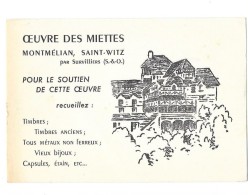MONTMELIAN SAINT WITZ Par SURVILLIERS (95) Carte Illustrée Oeuvre Des Miettes - Saint-Witz