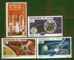 Niger 1966 French Satellites Diamond Rocket Planet Earth Space Science Stamps MNH Scott C58-61 Michel 124-127 - Andere & Zonder Classificatie