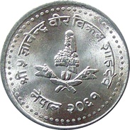 NEPAL 50 PAISA SWAYAMBHUNATH TEMPLE ALUMINUM COIN NEPAL 2004 KM-1179 UNCIRCULATED UNC - Népal