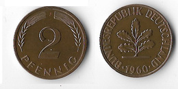 Allemagne 2 Pfennig - 1960 J - 5 Pfennig