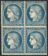 N°37 20c Bleu, Bloc De 4 (3 Timbres Sans Charnière) Signé Calves - TB - Otros & Sin Clasificación