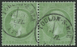 N°35 5c Vert Pâle S/bleu, Paire - TB - Otros & Sin Clasificación