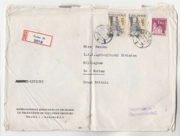 1966 Reg GAS PRESSURE PRODUCTION SYMPOSIUM Czechoslovakia To ICI Agriculture Div GB Stamps Energy Chemicals Cover - Gas