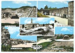 CPSM MULTIVUES COLORISEE VERDUN, FORT DE DOUAUMONT, MONUMENT THOME, TRANCHEE DES BAIONNETTES, MEUSE 55 - Verdun