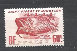 ST. PIERRE & MIQUELON  1947 Local Motives     YVERT 329 MNHINGED OG - Unused Stamps