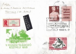 UNGARN - ST.GALLEN → Einschreibebrief Per Luftpost Keszthely-Uznach Anno 1958 - Storia Postale