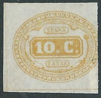 1863 REGNO SEGNATASSE 10 CENT SENZA GOMMA - Y123 - Portomarken