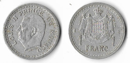Monaco -  1 Franc Louis II - 1922-1949 Louis II