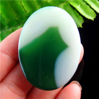 624 - Agata - Cabochon Verde E Bianco - Agate