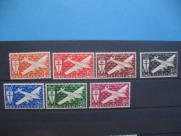 Océanie PA 1942 Timbres  N° 7 à 13  Neufs * Bon état (7v) - Aéreo