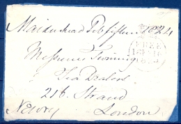 1824 , GRAN BRETAÑA , FRONTAL CIRCULADO A LONDRES , MARCA " FREE " - ...-1840 Préphilatélie