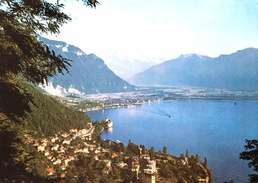 # Vue Depuis Glion Sur Territet Veytaux - Château De Chillon - Villeneuve Et Les Dents Du Midi - Veytaux