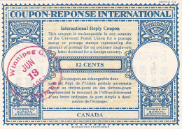 #BV3752   COUPON RESPONSE INTERNATIONAL,  INTERNATIONAL REPLY COUPONS, 12 CENTS, 1957, CANADA. - Reply Coupons