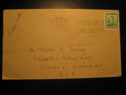 Dunedin 1949 To Denver USA Stamp On Cover Cancel New Zealand - Storia Postale