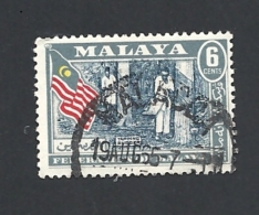 MALESIA   -FEDERATION OF MALAYA 1957 Coat Of Arms, Flag And Map Of Malaya USED - Federation Of Malaya