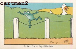 ILLUSTRATEUR BENJAMIN RABIER GRENOUILLE ACROBATE EQUILIBRISTE PUBLICITE ELIXIR VERMIFUGE DOCTEUR GUILLET 11 X 7 CM - Rabier, B.