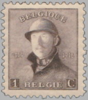 Belgique 1919. ~ YT 165* - Albert 1er - 1919-1920 Trench Helmet
