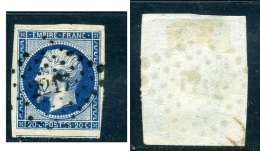 ULTRA RARE 20C EMPIRE FRANC FRANCE NAPOLEON III 1850 2217 DEEP BLUE COLOR SUPERB STAMP TIMBRE USED - 1852 Louis-Napoleon