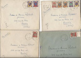 Lot De 4 Lettres D'Alger Pour Pantin (par Avion) - 1948 - Collections, Lots & Series