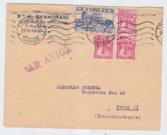 Tunisia/Czechoslovakia AIRMAIL COVER 1947 - Airmail