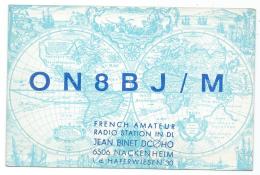 CARTE QSL ON8BJ/M, RADIO AMATEUR, FRENCH AMATEUR RADIO STATION, NACKENHEIM - Radio Amateur